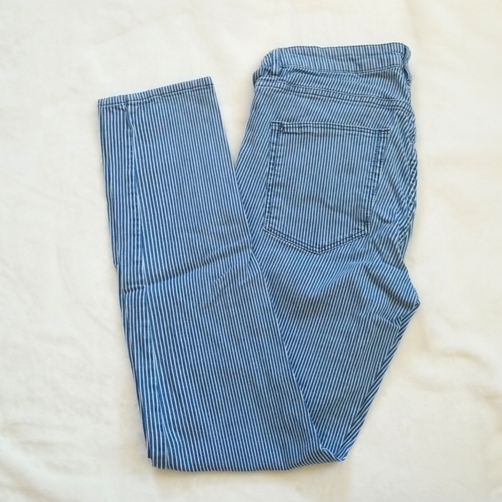 Pinstripe skinny jeans. Size 30 (fits like 4 or 6). From H&M.